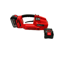 KM06431A battery-powered strapping machine, front three-quarter view