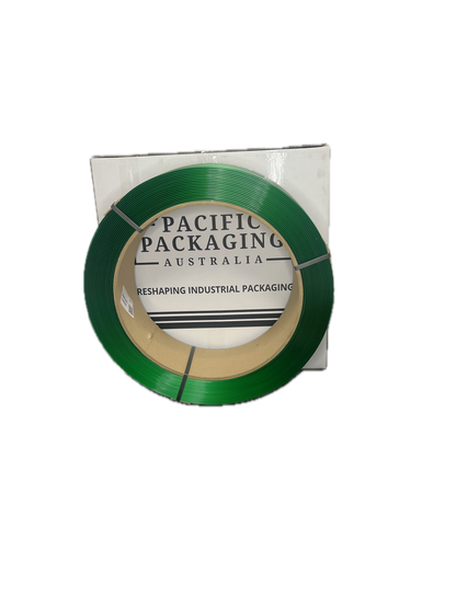 POLYESTER STRAPPING (PET) - 16mm x 0.9mm x 1100M - GREEN SMOOTH