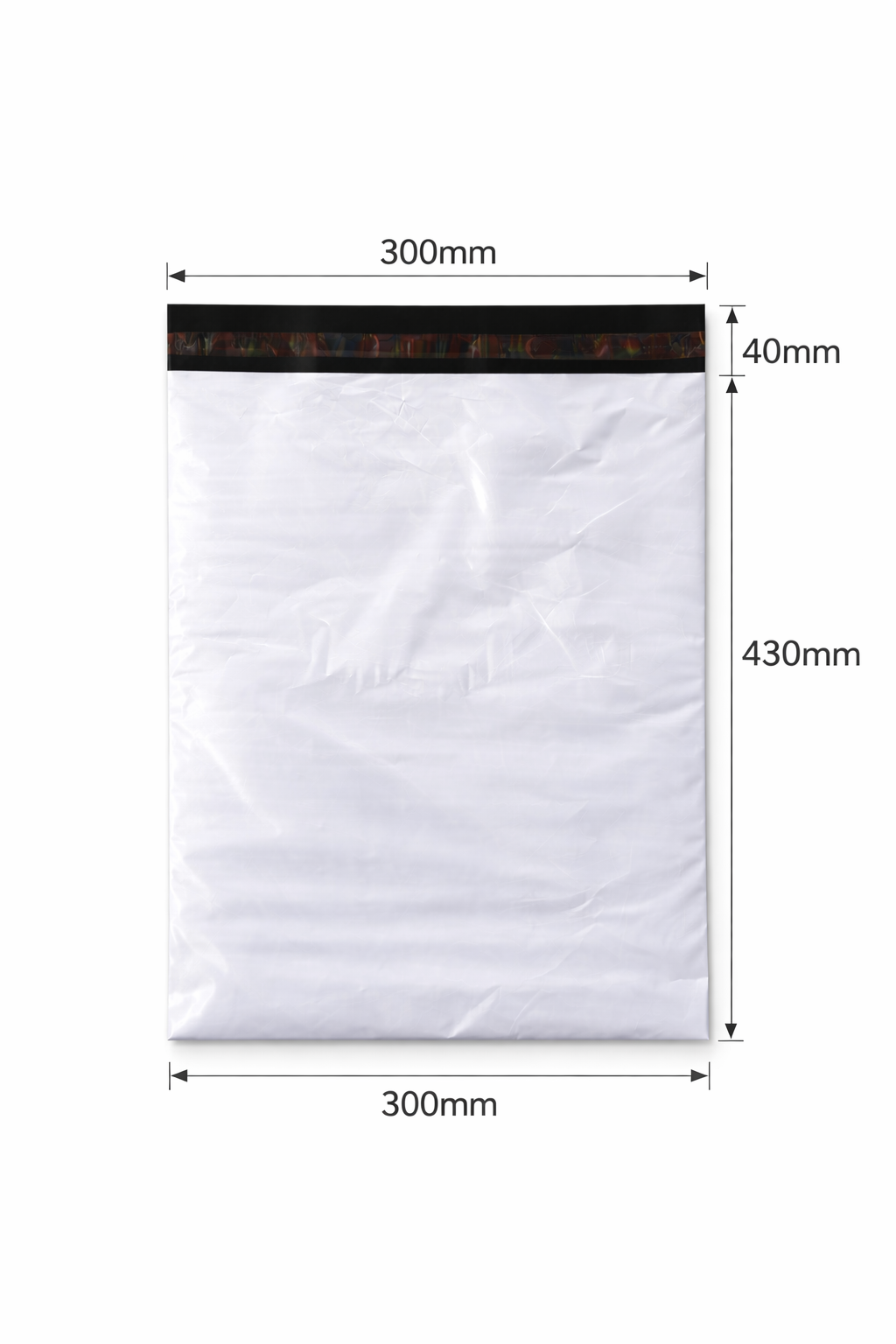 White Courier Air LDPE Bags - 300 x 430mm + 40mm Lip with clear pouch