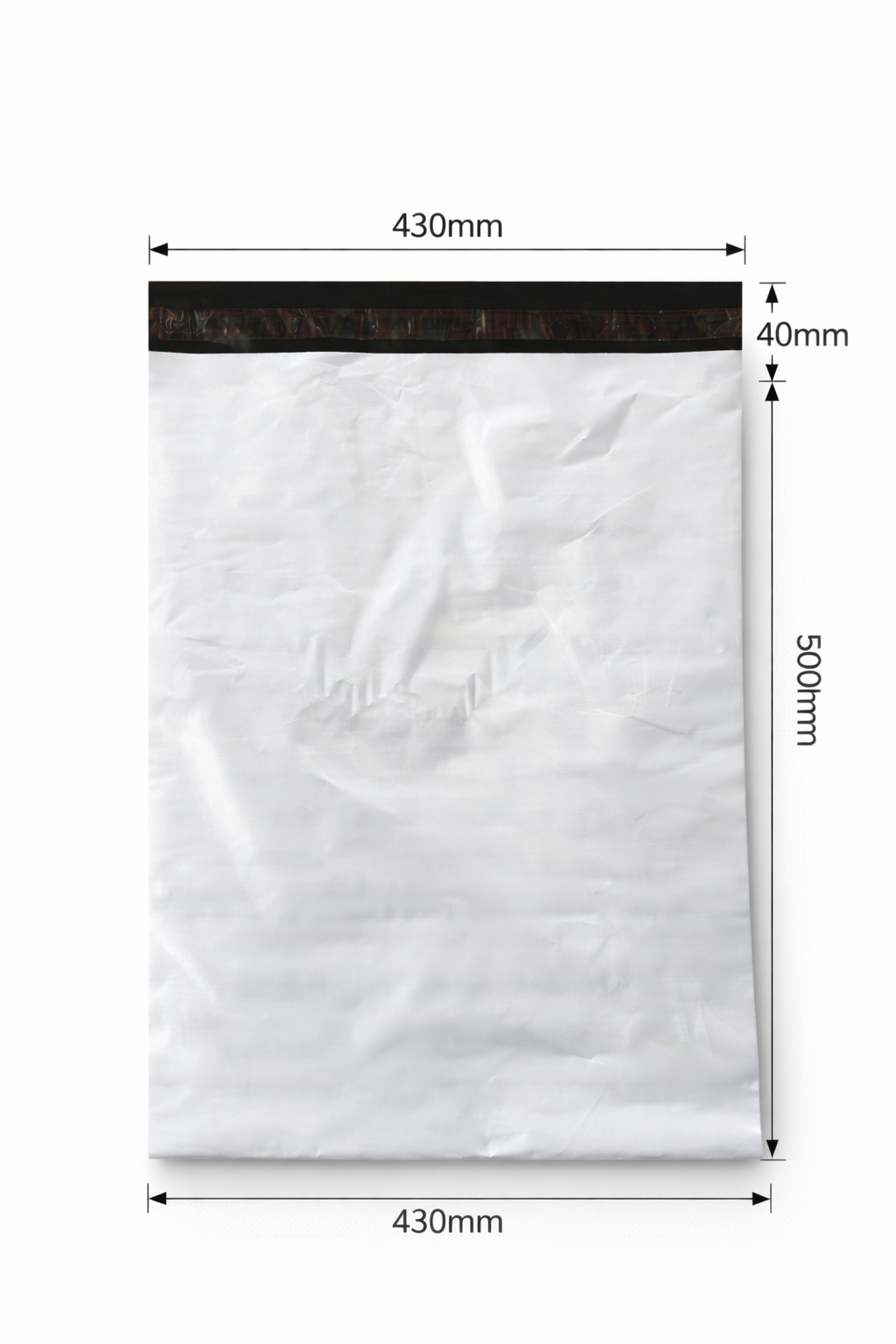 White Courier Air LDPE Bags - 430mm x 500mm + 40mm Lip