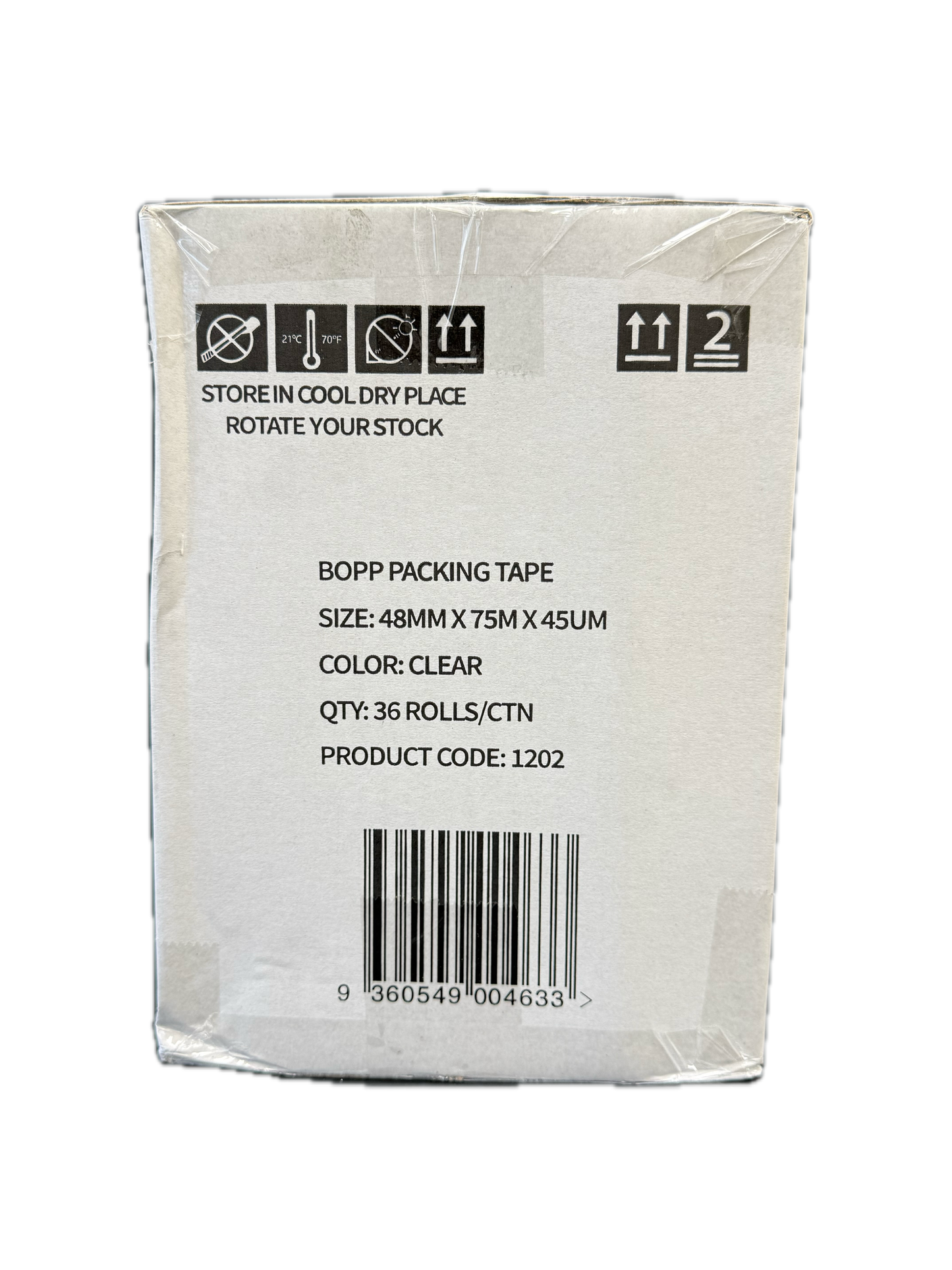 A1 Tapes clear acrylic packaging tape 48mm x 75m x 45UM roll product view on white background