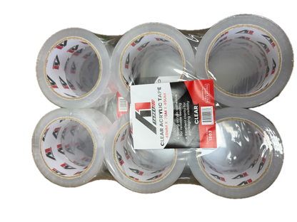 A1 Tapes clear acrylic packaging tape 48mm x 75m x 45UM pack view on white background