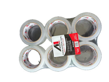 A1 Tapes clear acrylic packaging tape 48mm x 75m x 45UM front product view on white background
