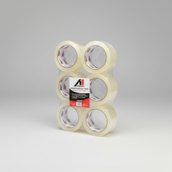 A1 Tapes clear acrylic packing tape 48mm x 75m x 50um pack shot on white background