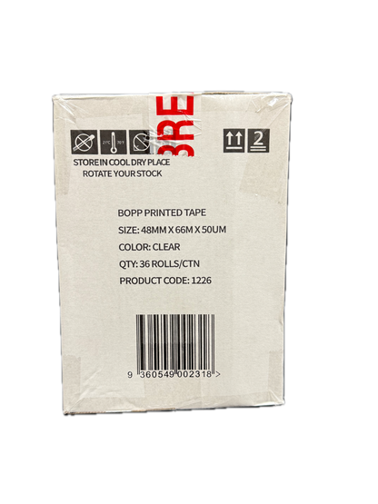 A1 Tapes Do Not Break Down Pallet Tape Red/White 48mm x 66m x 50um, 36 Rolls/Carton
