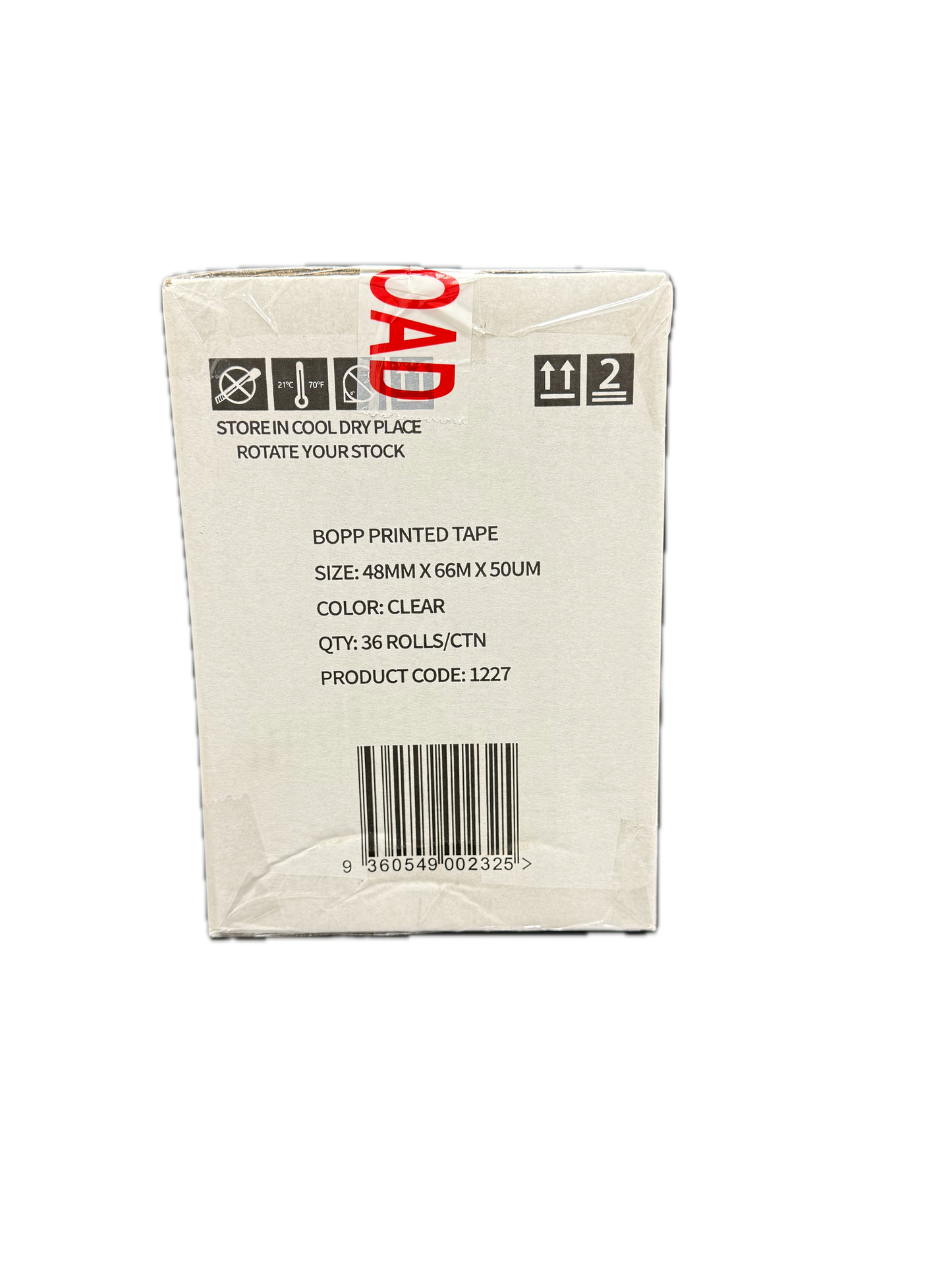 A1 Tapes Top Load Printed Tape Red/White 48mm x 66m x 50um, 36 Rolls/Carton