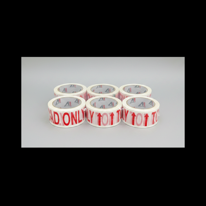A1 Tapes Top Load Printed Tape Red/White 48mm x 66m x 50um, 36 Rolls/Carton