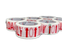 A1 Tapes® - Top Load Printed Tape Red/White 48mm x 66m x 50um, 36 Rolls/Carton