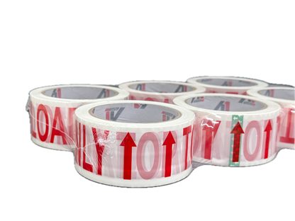 A1 Tapes Top Load Printed Tape Red/White 48mm x 66m x 50um, 36 Rolls/Carton