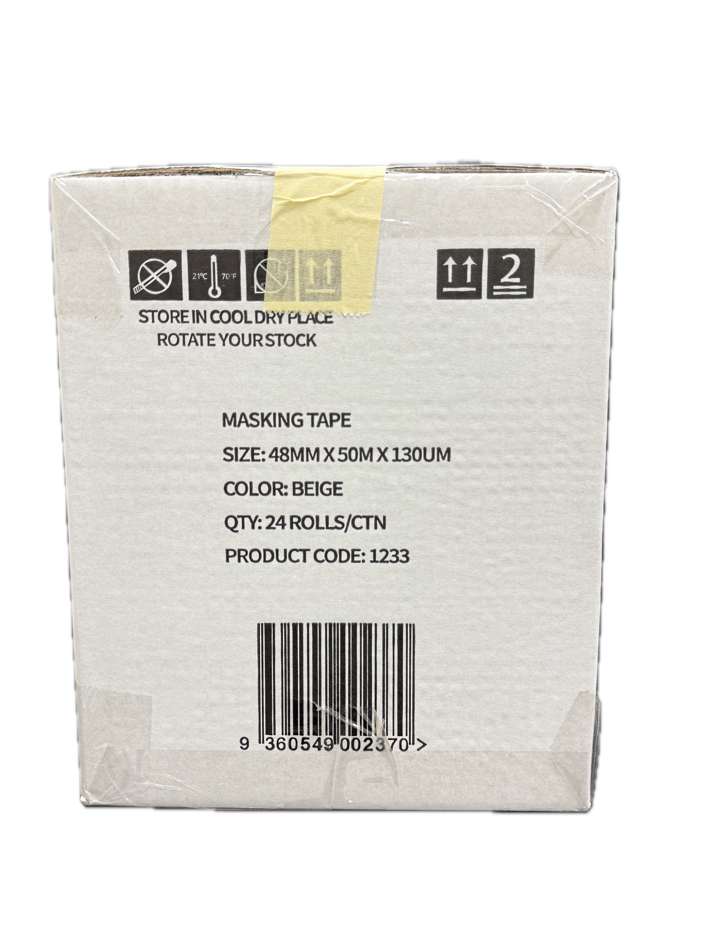 A1 Tapes Beige Masking Tape 48mm x 50m x 130um, 24 Rolls/Carton