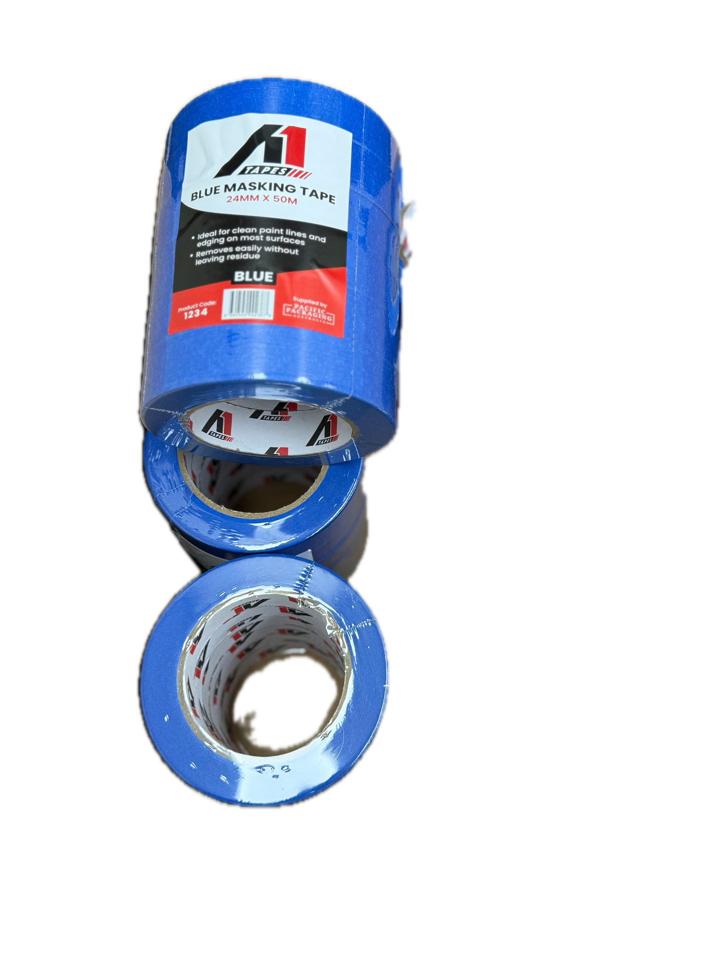 A1 Tapes Blue Masking Tape 24mm x 50m x 130um, 36 Rolls/Carton