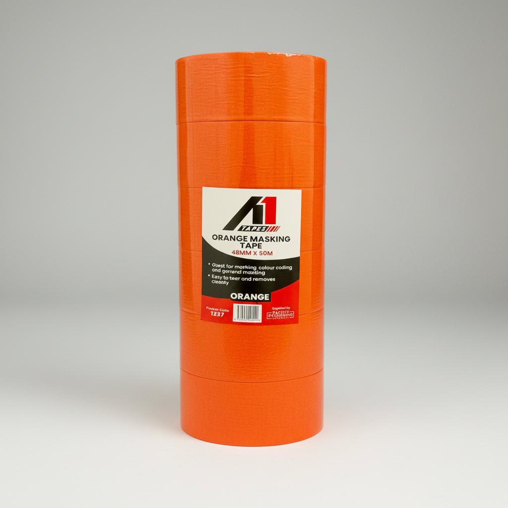 A1 Tapes Orange Masking Tape 48mm x 50m x 130um, 24 Rolls/Carton