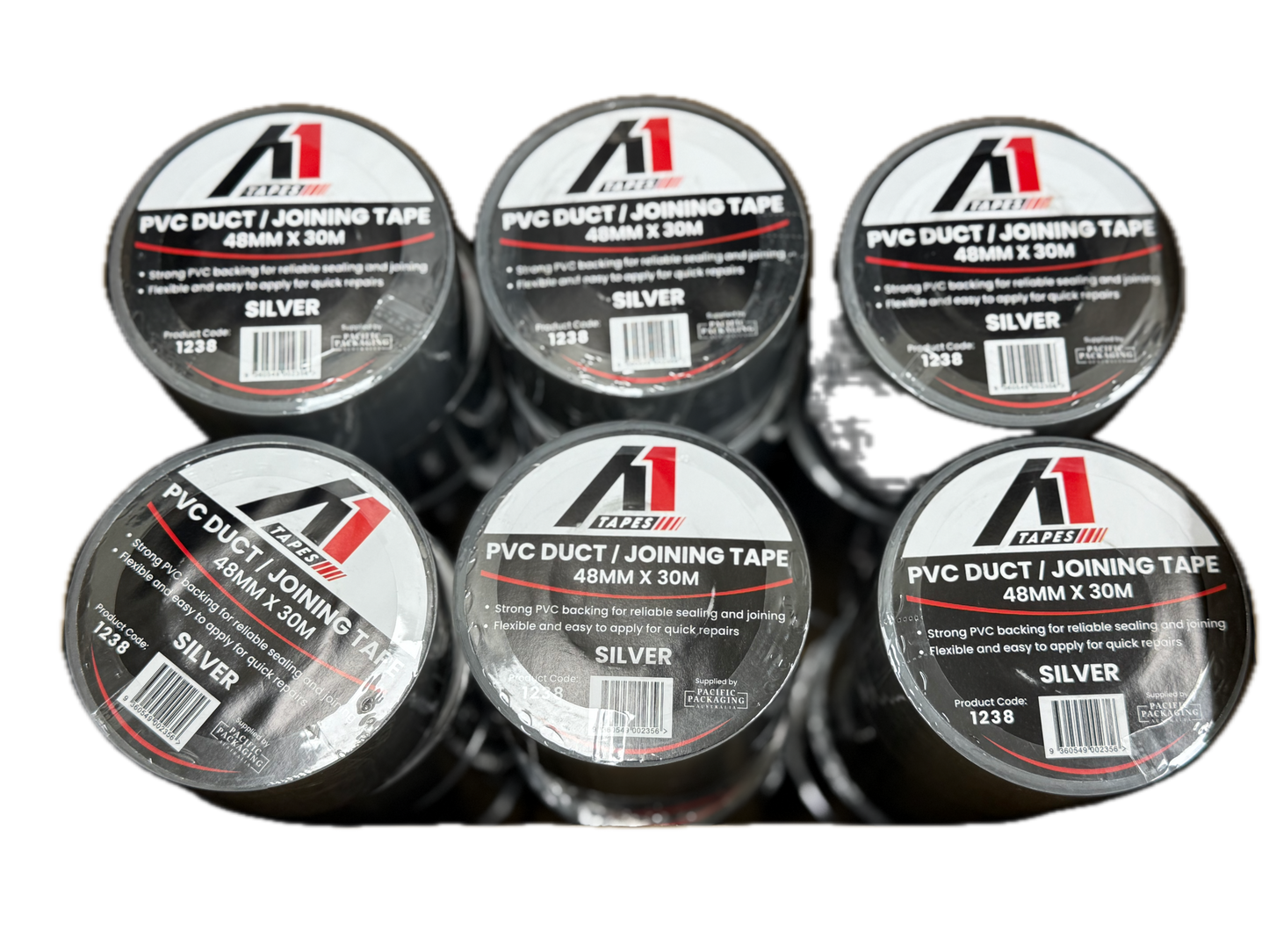 Pack of A1 PVC Duct Joining Tape on a white background