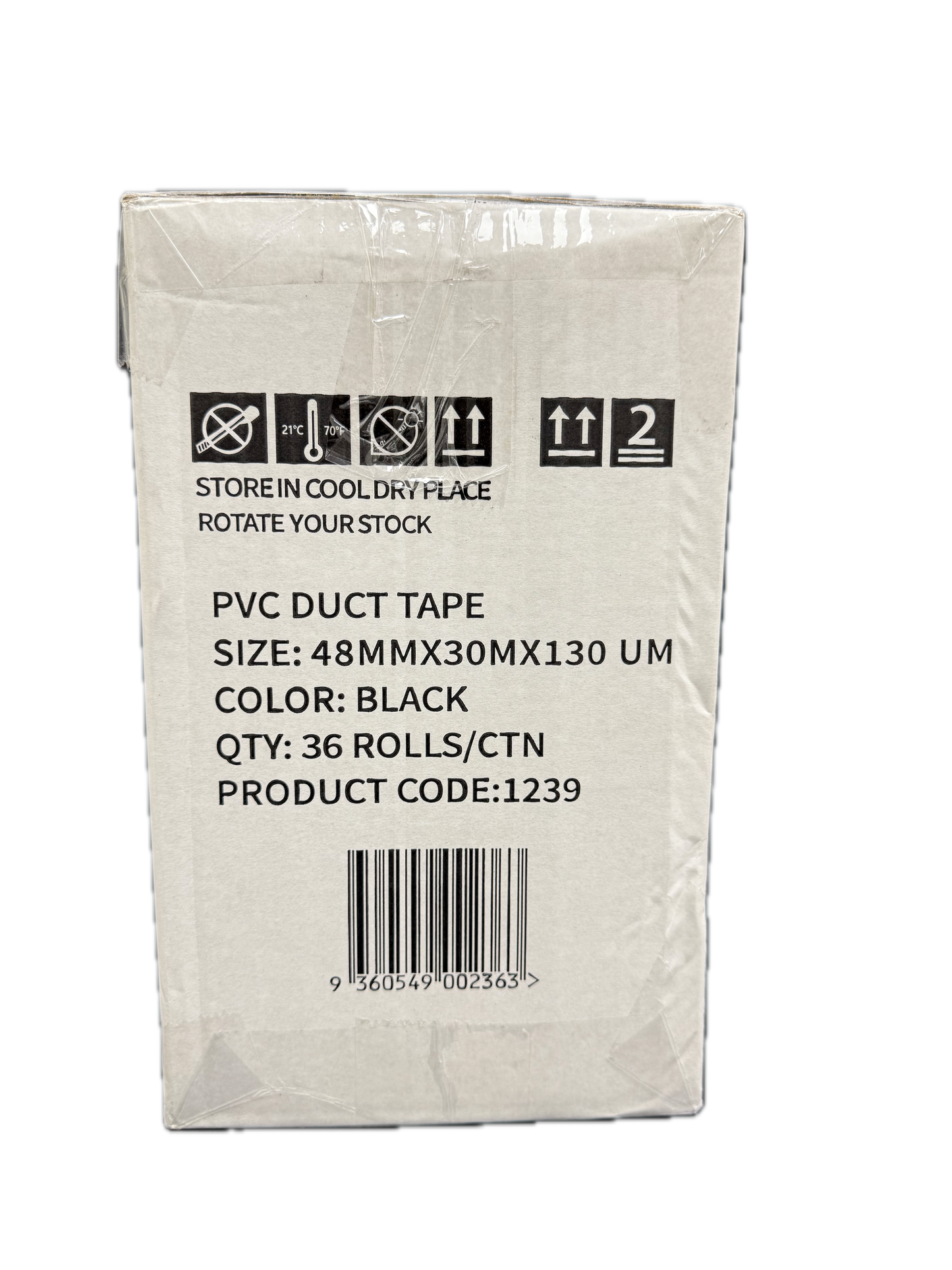 A1 Tapes Black PVC Duct Tape 48mm x 30m x 130um, 36 Rolls/Carton