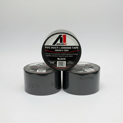 A1 Tapes® - Black PVC Duct Tape 48mm x 30m x 130um, 36 Rolls/Carton