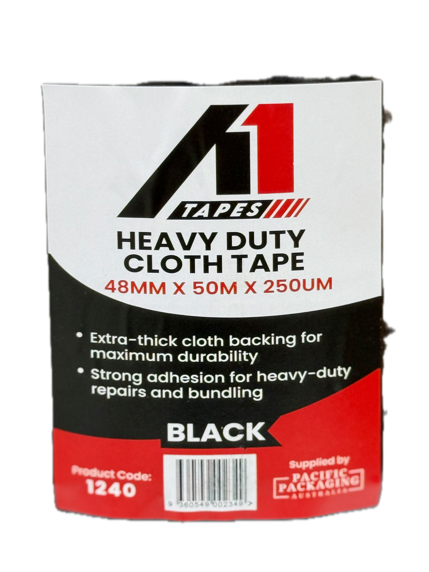 A1 Tapes Black Cloth Tape 48mm x 50m x 250um