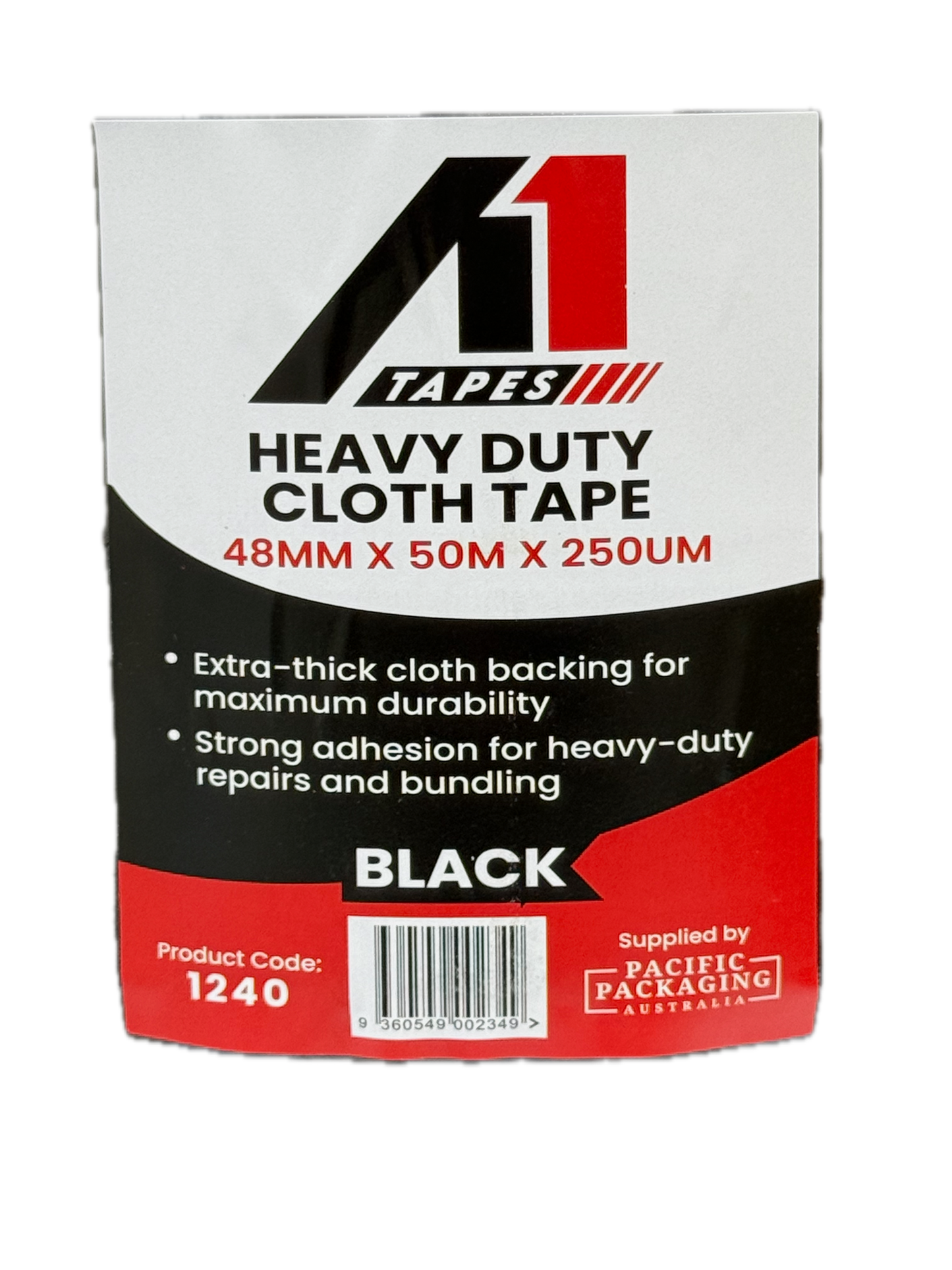 A1 Tapes Black Cloth Tape 48mm x 50m x 250um