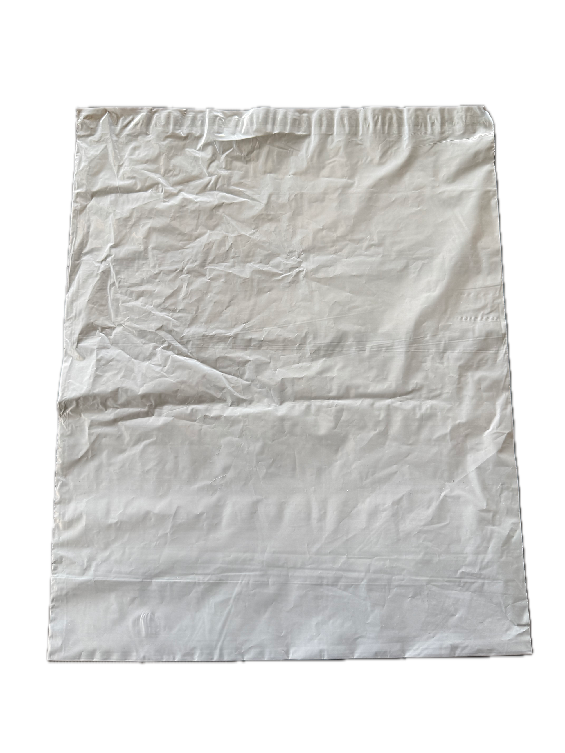 White Courier Air LDPE Bags – 60 Micron – 305 × 394 mm + 50 mm Lip – Single Adhesive (No Pocket)