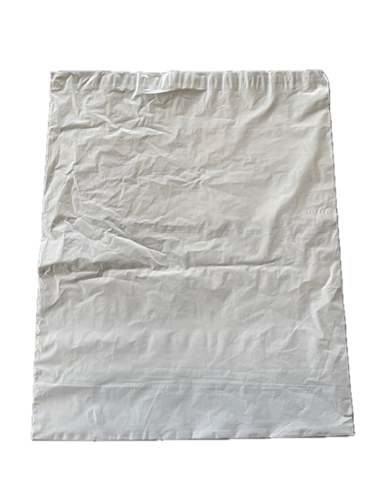 White Courier Air LDPE Bags – 60 Micron – 305 × 394 mm + 50 mm Lip – Single Adhesive (No Pocket)