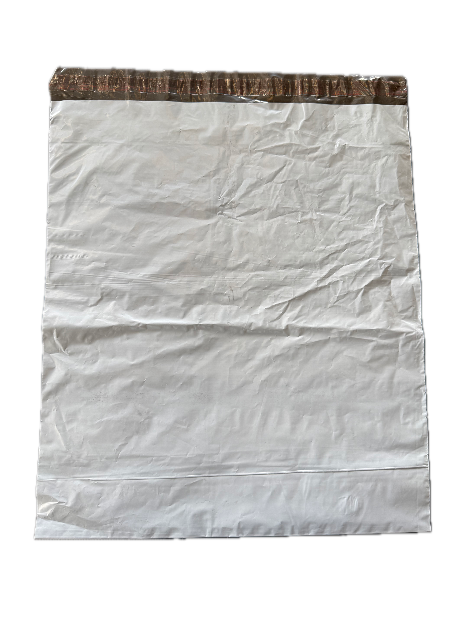 White Courier Air LDPE Bags – 60 Micron – 305 × 394 mm + 50 mm Lip – Single Adhesive (No Pocket)