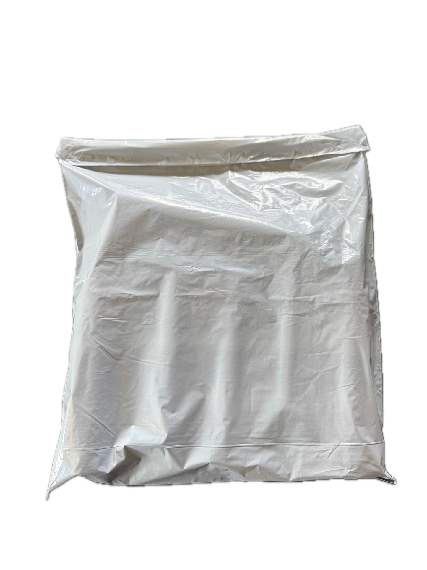 White Courier Air LDPE Bags – 60 Micron – 305 × 394 mm + 50 mm Lip – Single Adhesive (No Pocket)