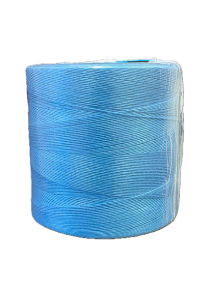TYMATE Blue Polypropylene Horticultural Twine spool, back view, with label