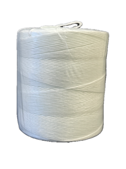 TYMATE General Purpose PP Baler Twine spool, back view, white twine