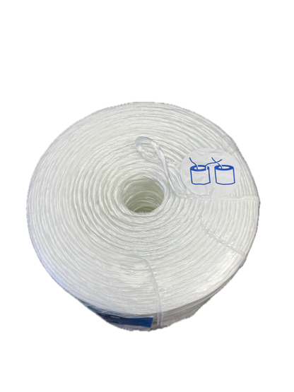 TYMATE General Purpose PP Baler Twine spool, back view, white twine