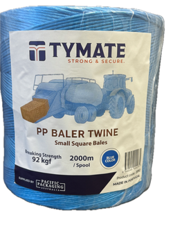 TYMATE® PP Baler Twine Blue 2000m, 92 KGF Strength, Small Square Bale Twine