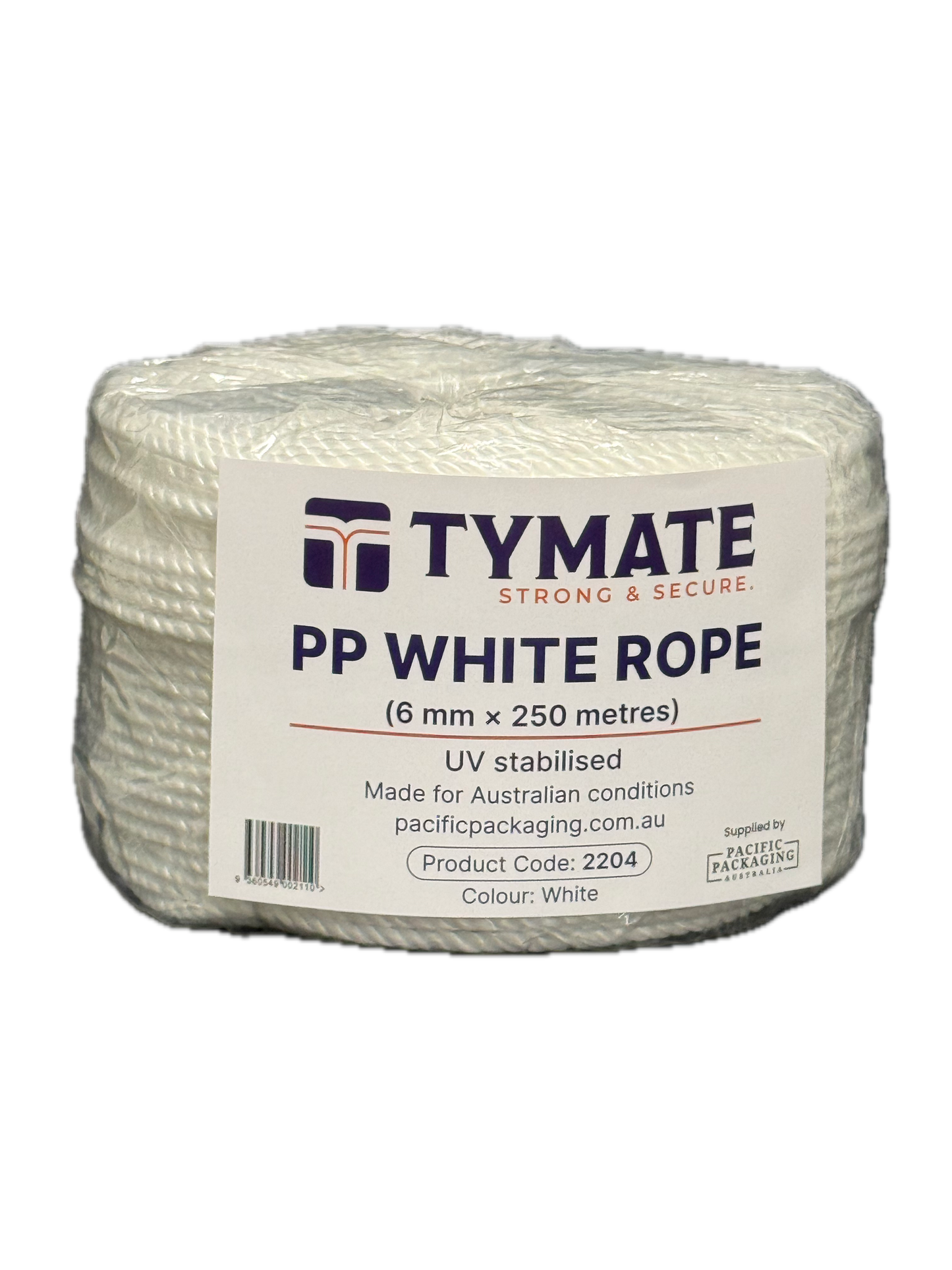 TYMATE White Polypropylene Rope 6MM x 250M – 3 Strand Coil