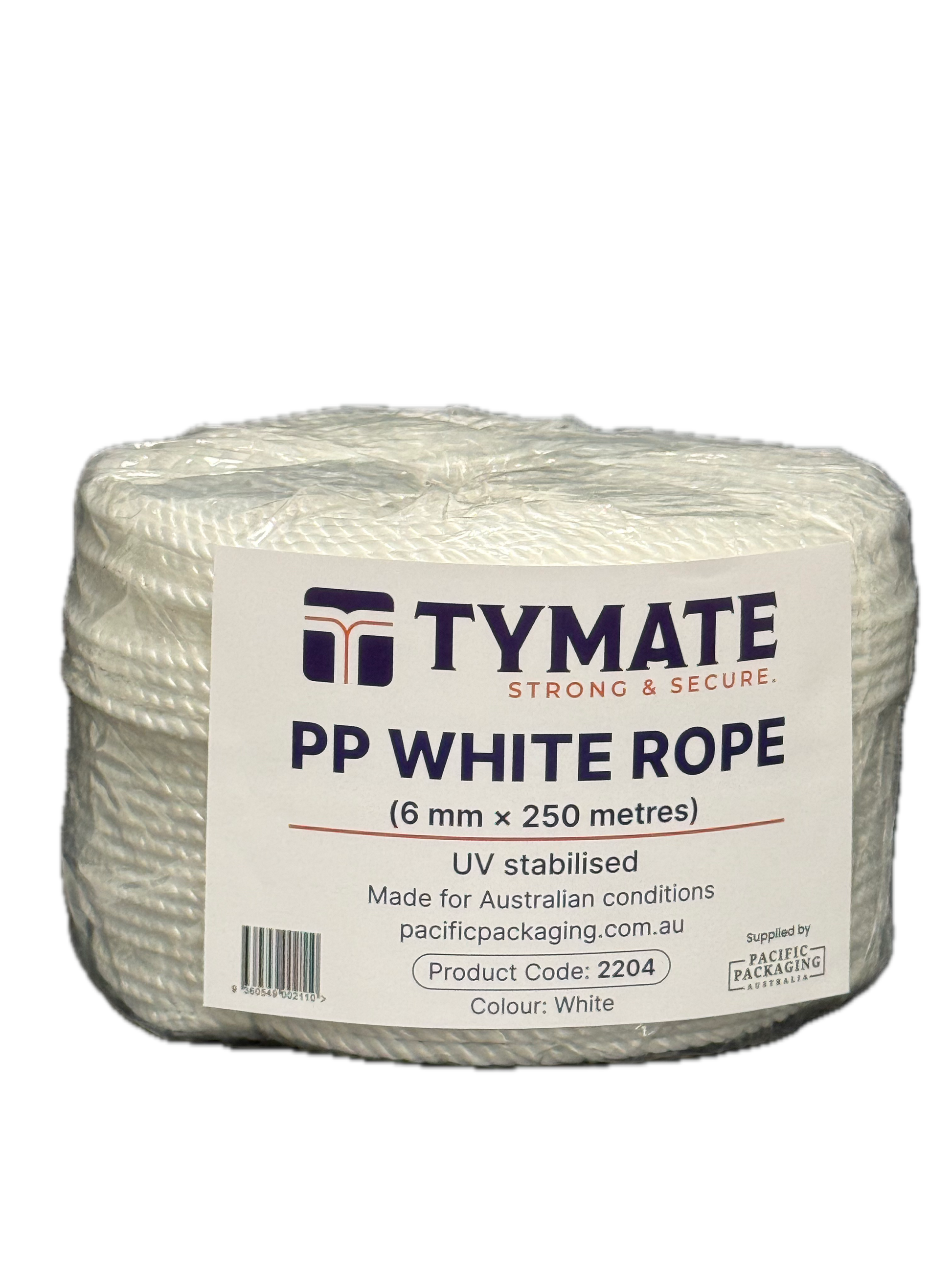 TYMATE White Polypropylene Rope 6MM x 250M – 3 Strand Coil