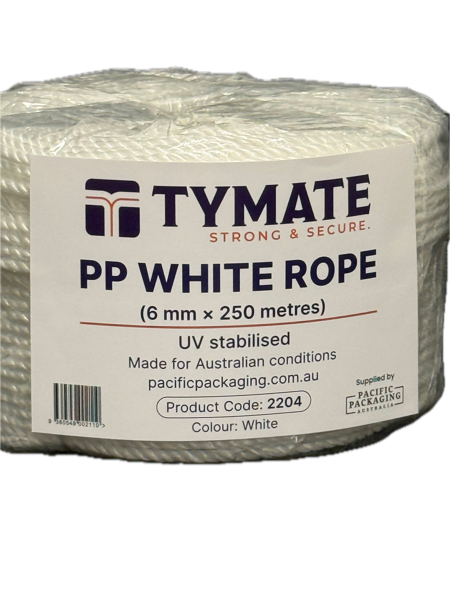 TYMATE White Polypropylene Rope 6MM x 250M – 3 Strand Coil