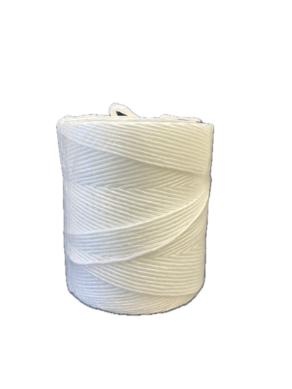 TYMATE Heavy Duty PP Twine, back view, white, coiled on a neutral background