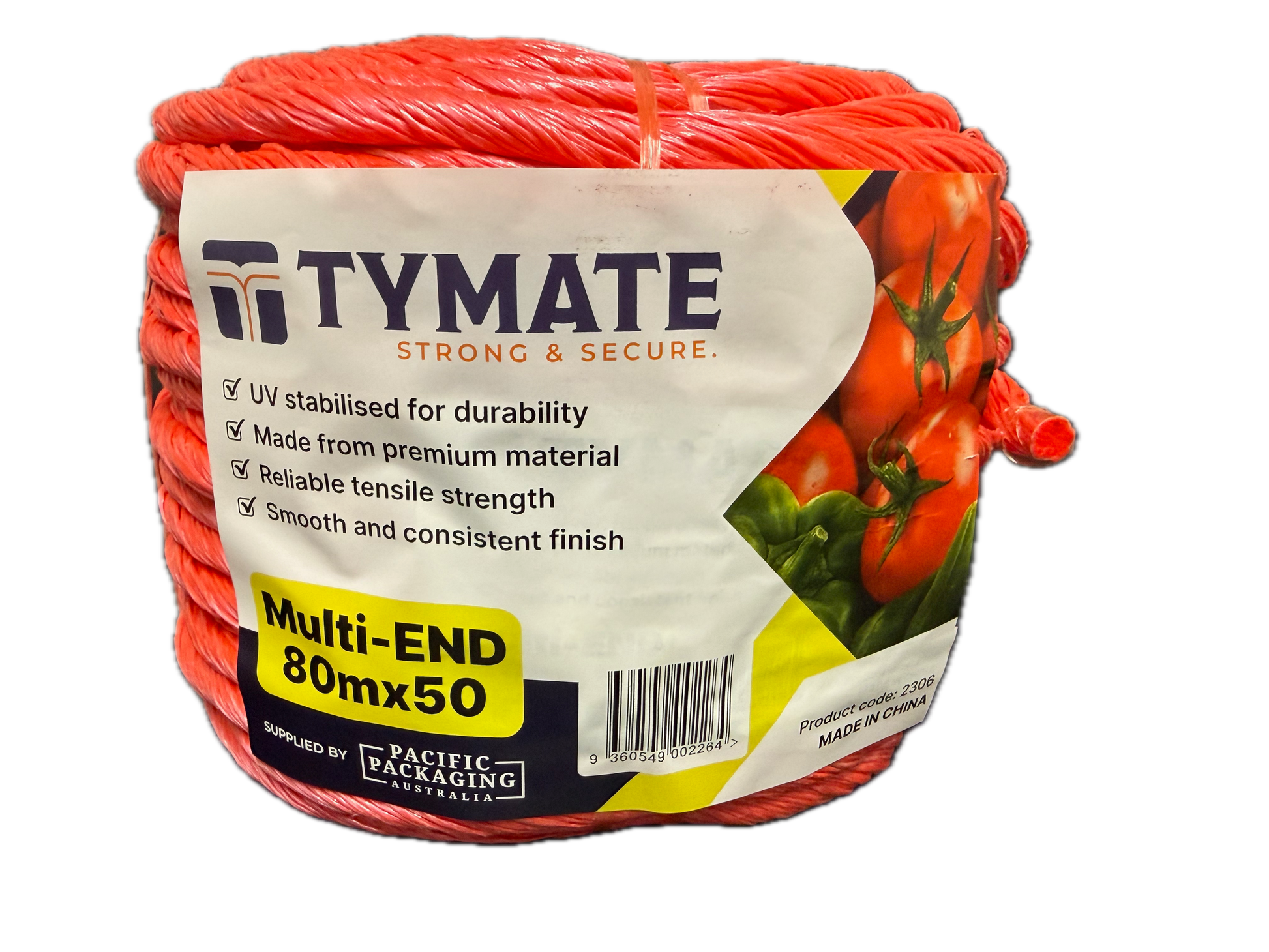 TYMATE red polypropylene tomato twine 80m 50 ply UV stabilised roll