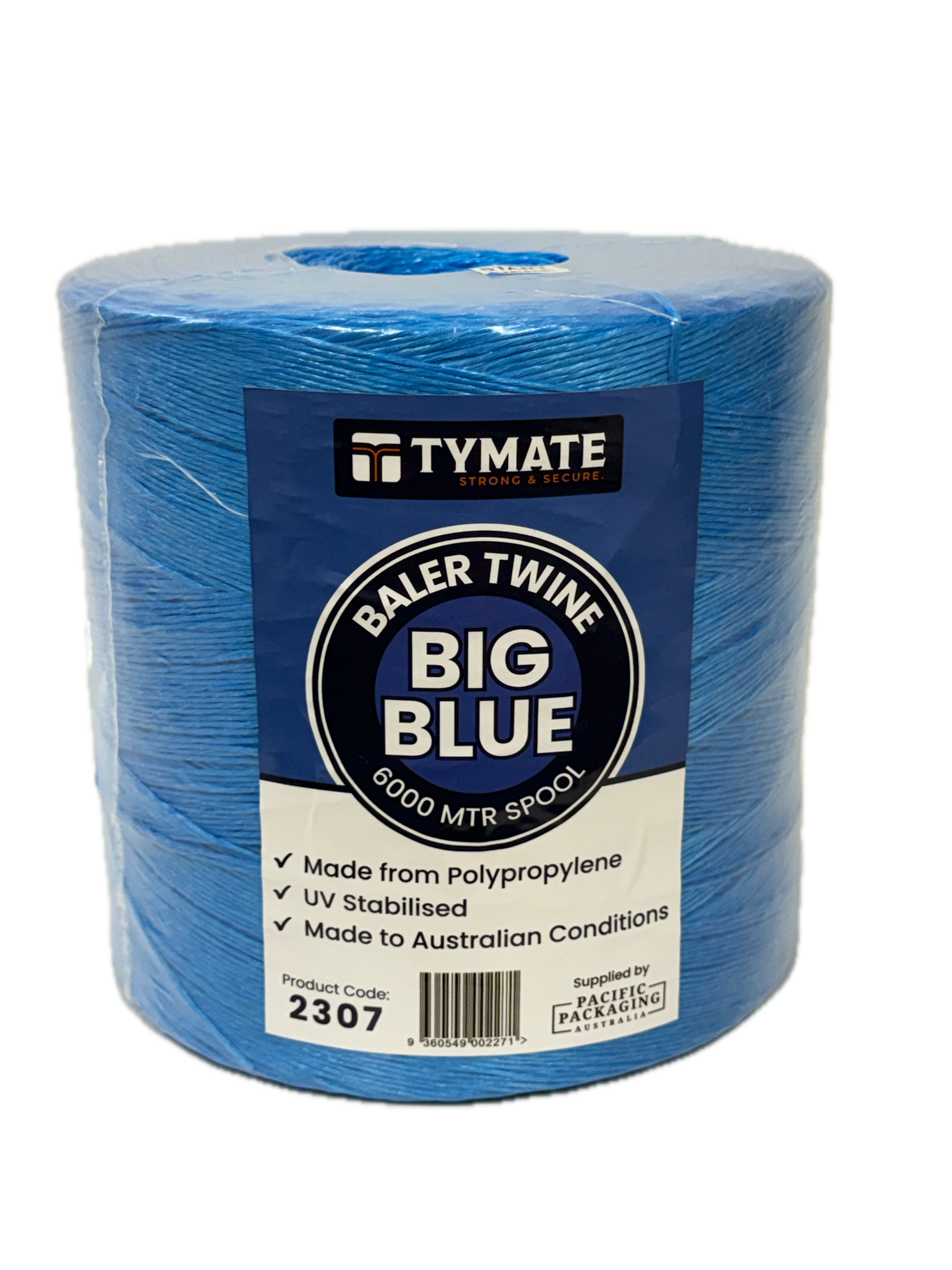 TYMATE Big Blue Polypropylene Baler Twine 6000m 6kg Roll, UV Treated