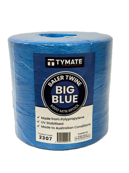 TYMATE Big Blue Polypropylene Baler Twine 6000m 6kg Roll, UV Treated