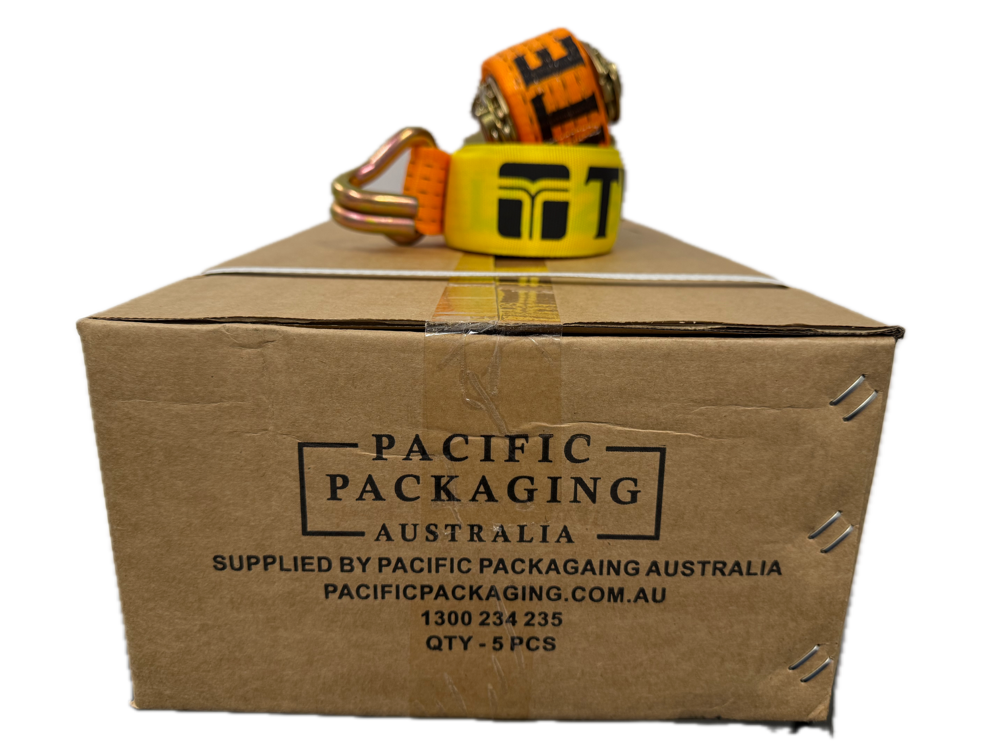 TYMATE Ratchet Tie Down 9m x 50mm LC 2500kg Double J Hooks – Orange