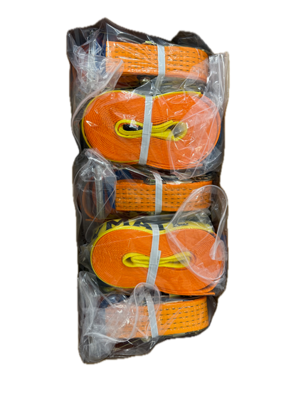 TYMATE Ratchet Tie Down 9m x 50mm LC 2500kg Double J Hooks – Orange