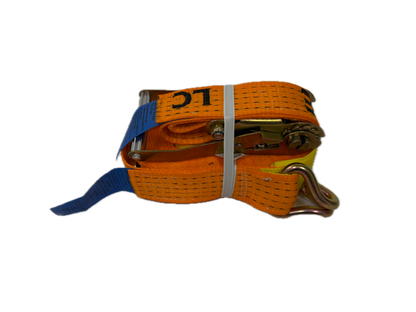 TYMATE Ratchet Tie Down 9m x 50mm LC 2500kg Double J Hooks – Orange