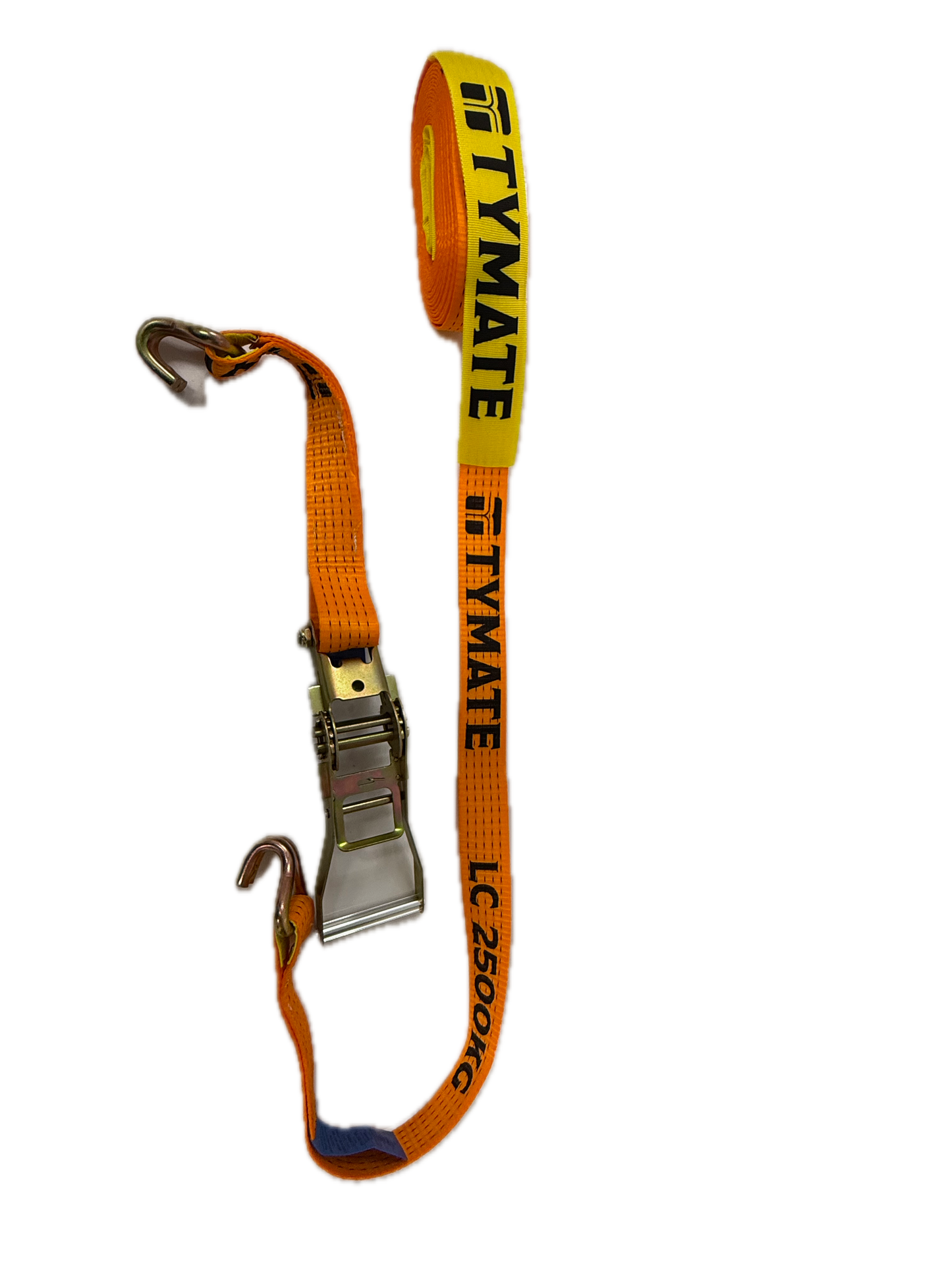 TYMATE Ratchet Tie Down 9m x 50mm LC 2500kg Double J Hooks – Orange