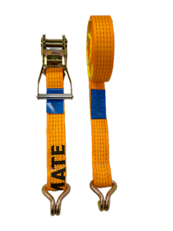 TYMATE Ratchet Tie Down 9m x 50mm LC 2500kg Double J Hooks – Orange