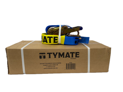 TYMATE Ratchet Tie Down 9m x 50mm 2500kg LC Rubber Handle - Blue