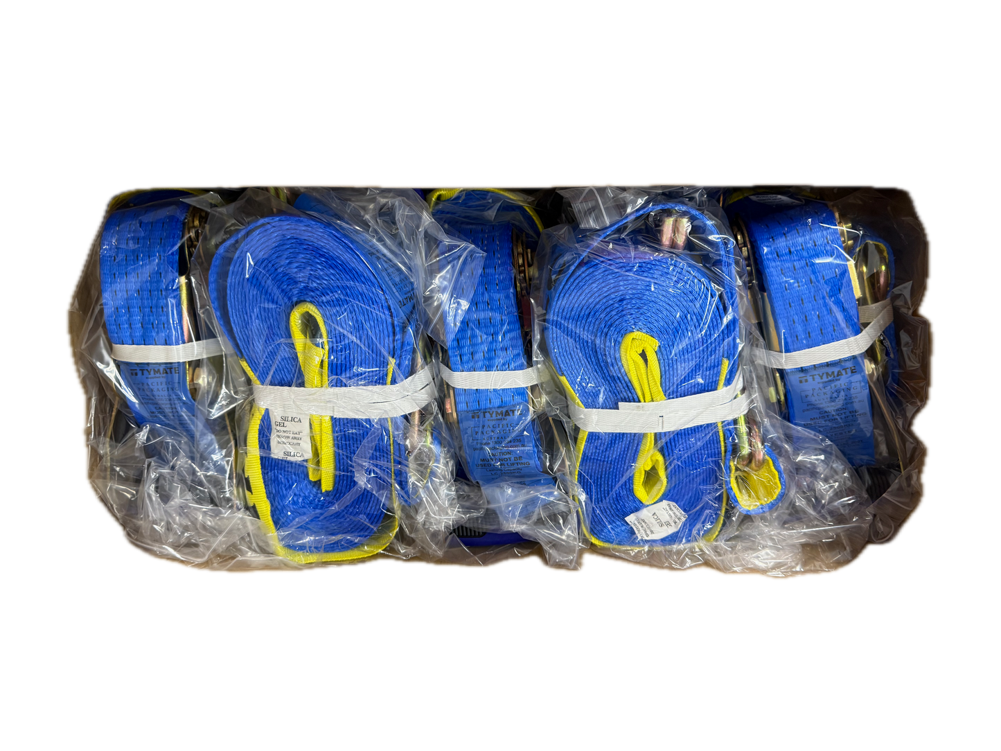 TYMATE Ratchet Tie Down 9m x 50mm 2500kg LC Rubber Handle - Blue