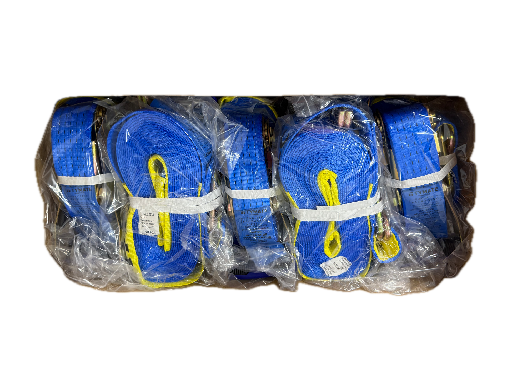 TYMATE Ratchet Tie Down 9m x 50mm 2500kg LC Rubber Handle - Blue