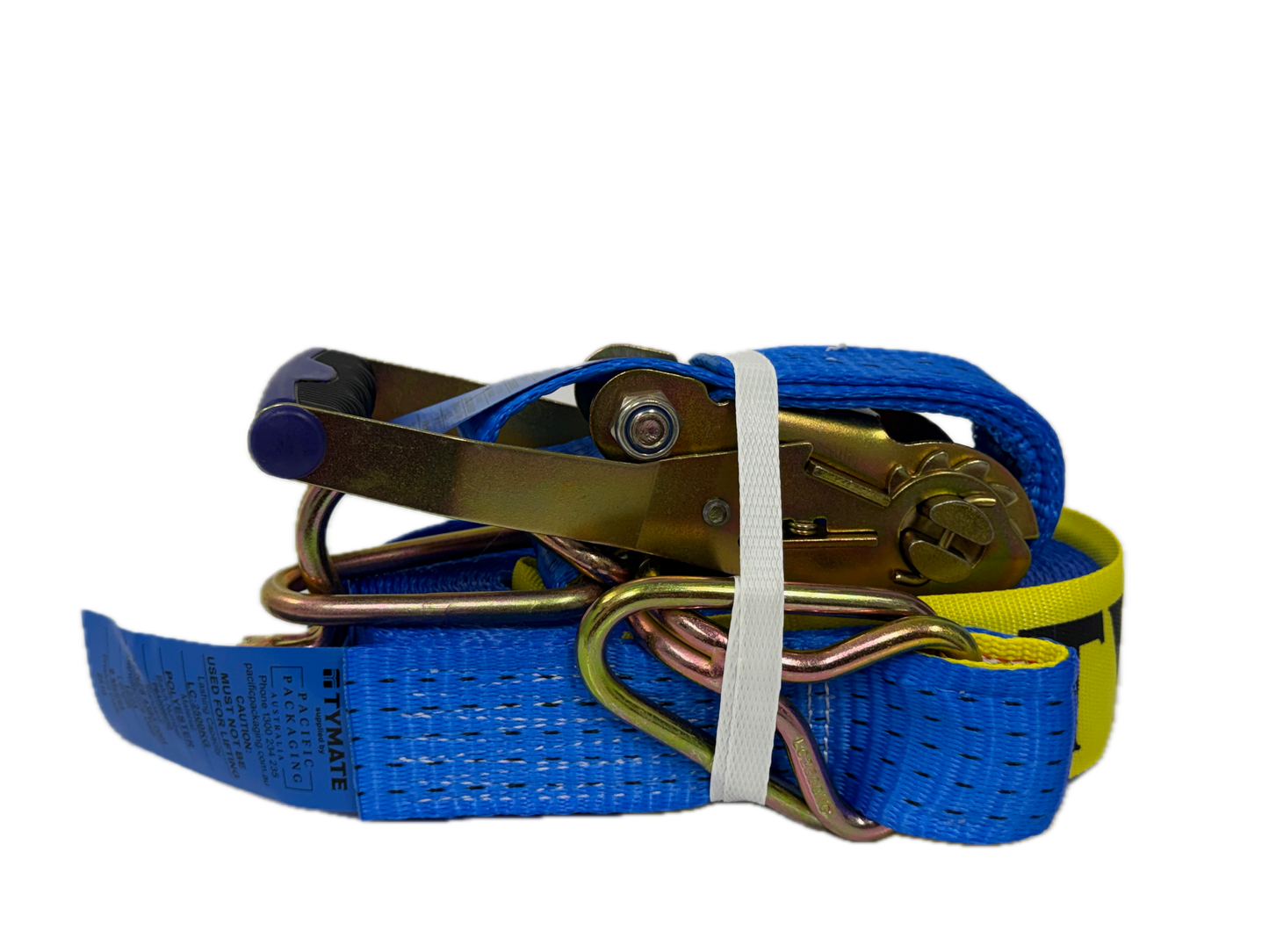 TYMATE Ratchet Tie Down 9m x 50mm 2500kg LC Rubber Handle - Blue
