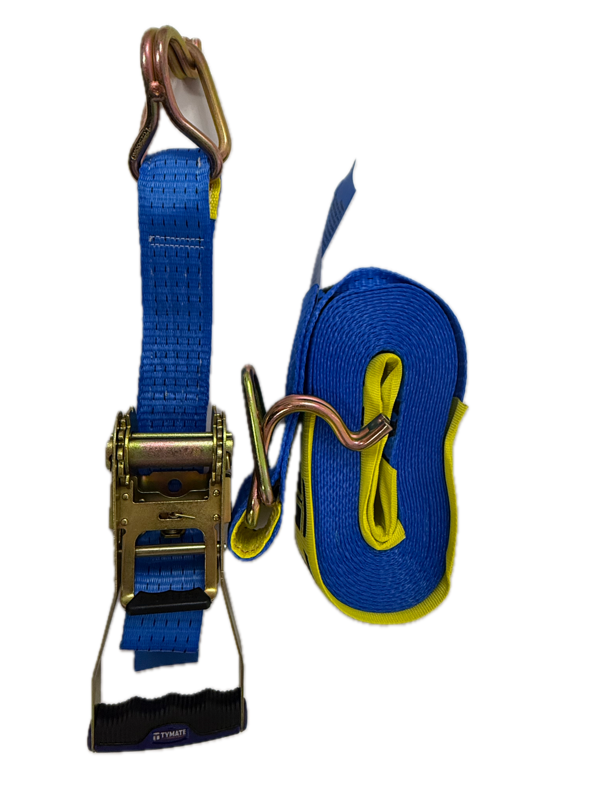 TYMATE Ratchet Tie Down 9m x 50mm 2500kg LC Rubber Handle - Blue
