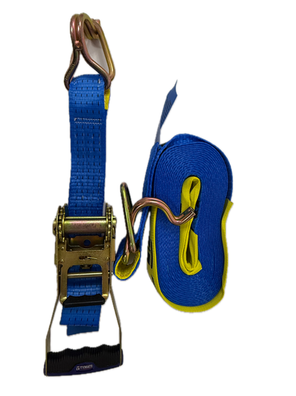 TYMATE Ratchet Tie Down 9m x 50mm 2500kg LC Rubber Handle - Blue