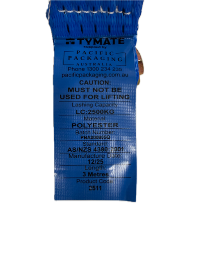 TYMATE - Wheel Restraint 3m x 50mm LC 2500kg - BLUE