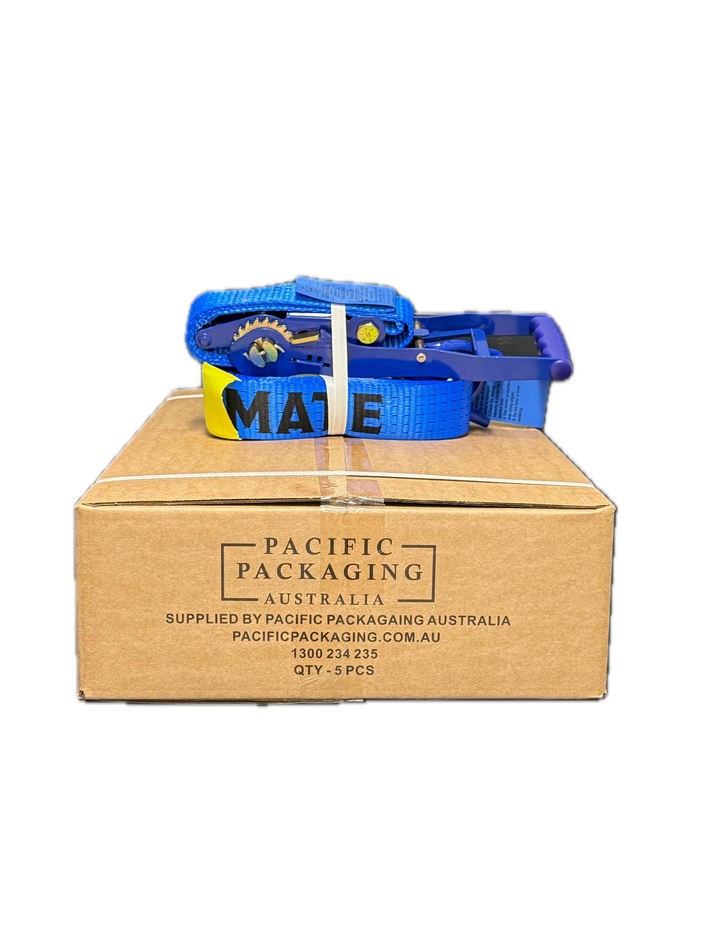 TYMATE Ratchet Tie Down (Reverse Action) Ergo 9m x 50mm Swan Hook LC 2500kg - Blue