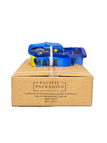 TYMATE Ratchet Tie Down (Reverse Action) Ergo 9m x 50mm Swan Hook LC 2500kg - Blue